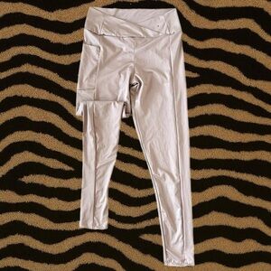 Tan / Beige / Cream Crossover Workout Leggings Size Small